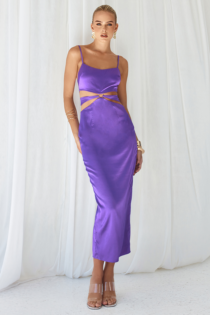 IMANI SLIP DRESS - PURPLE –