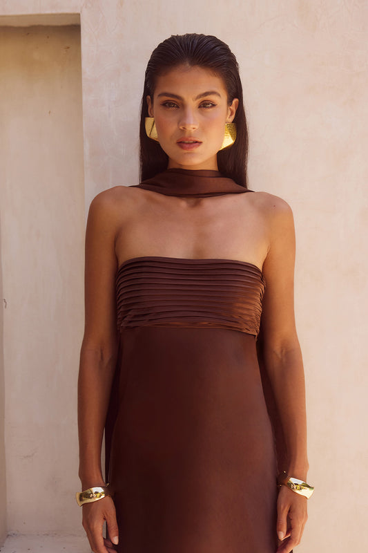 ELSA MAXI DRESS - CHOCOLATE