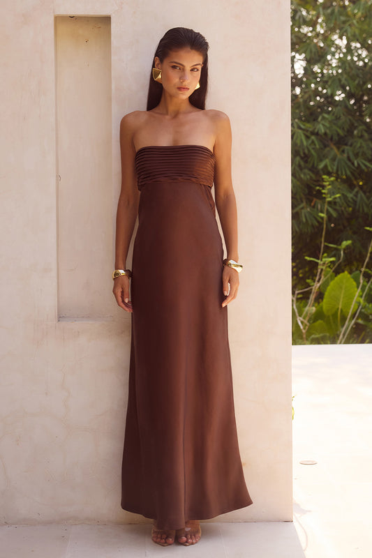 ELSA MAXI DRESS - CHOCOLATE