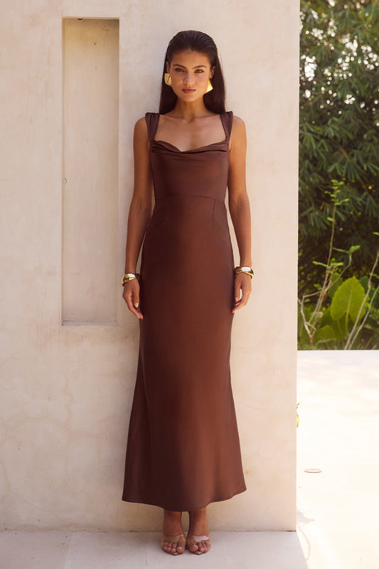 MARGOT MAXI DRESS - CHOCOLATE