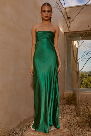 ADINA MAXI DRESS - EMERALD –