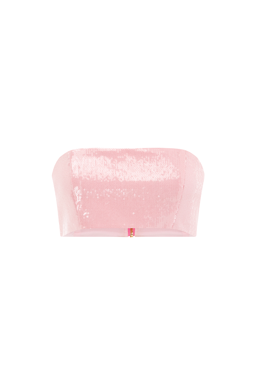 THE SEQUIN BANDEAU - PINK –