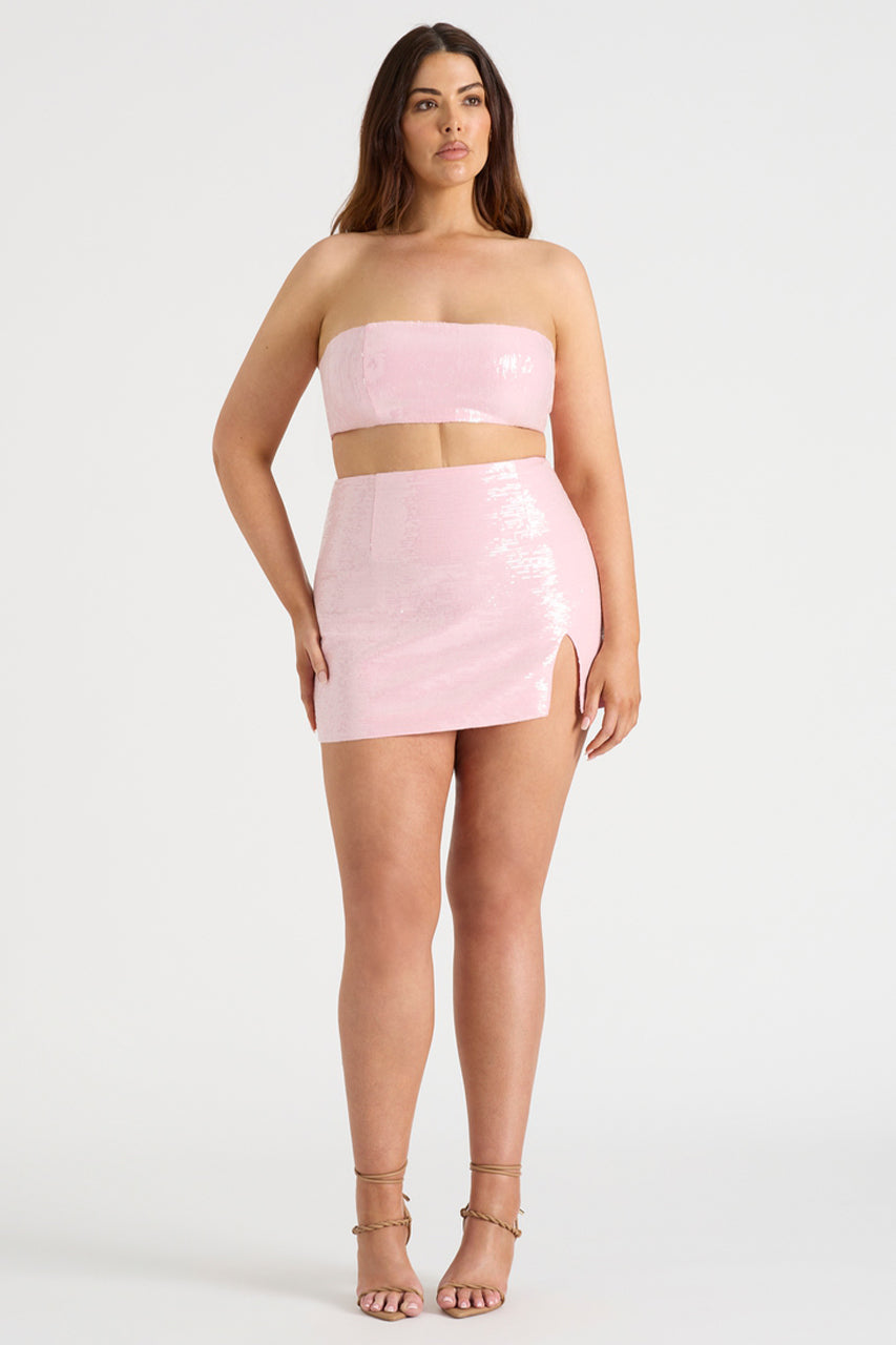 THE SEQUIN BANDEAU - PINK –